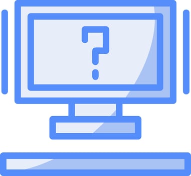 Question mark Line Filled Blue Icon vector