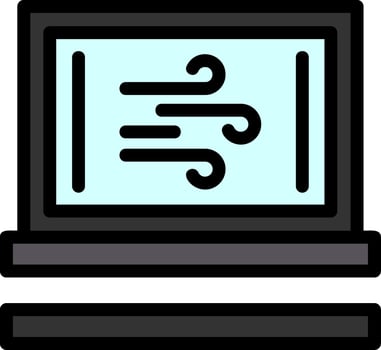 Wind Line Filled Icon vector