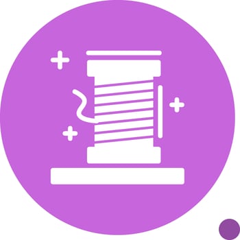 Thread spool Glyph Shadow Icon vector
