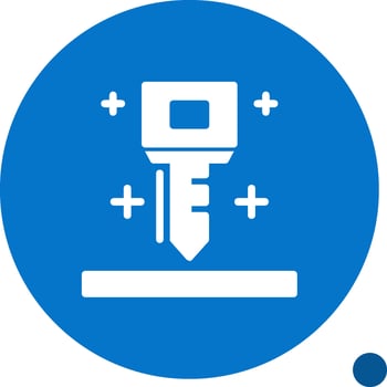 Key Glyph Shadow Icon vector