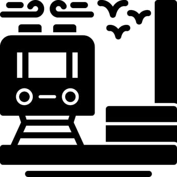 Train station Glyph Icon vector