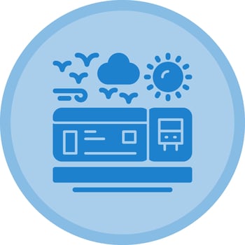 Bus ticket Multicolor Circle Icon vector