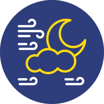 Moon Dual Line Circle Icon vector