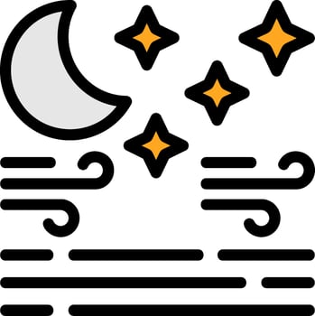 Clear night Line Filled Icon vector
