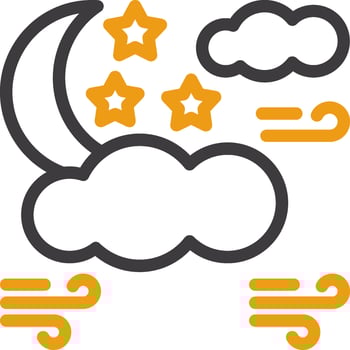 Starry night Line Two Color Icon vector