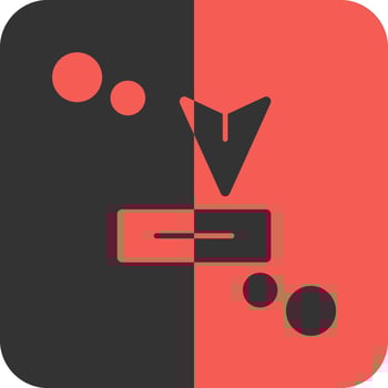 Receive button Red Inverse Icon vector