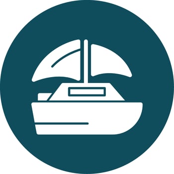 Sailboat Glyph Circle Icon vector