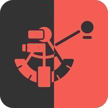 Sextant navigation Red Inverse Icon vector