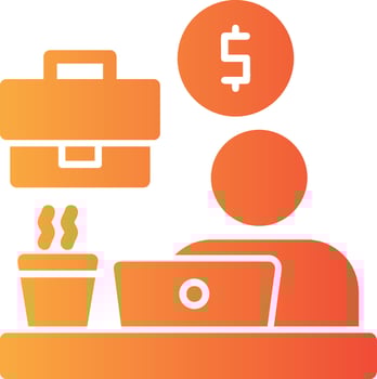 Remote work benefits Solid Multi Gradient Icon vector