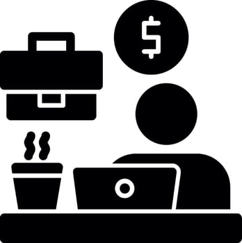 Remote work benefits Glyph Icon vector