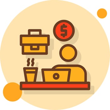Remote work benefits Filled Shadow Circle Icon vector