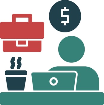 Remote work benefits Glyph Two Color Icon vector