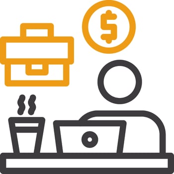 Remote work benefits Line Two Color Icon vector