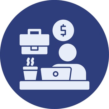 Remote work benefits Glyph Circle Icon vector