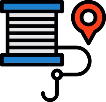 Fishing Line Filled Icon vector