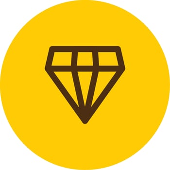Diamond Yellow Lieanr Circle Icon vector