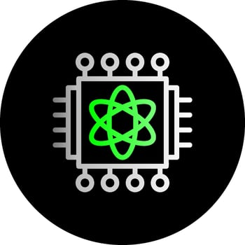 Quantum Processor Dual Gradient Circle Icon vector