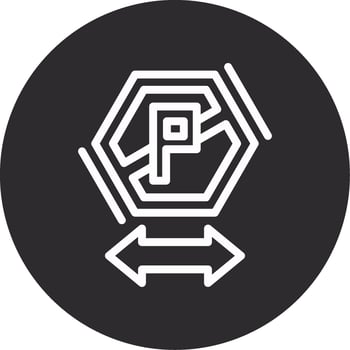 No parking zone Inverted Icon vector