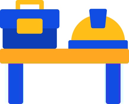 Desk Flat Two Color Icon vector
