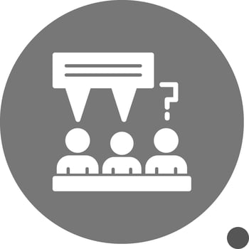 Group of people with speech bubbles for discussions Glyph Shadow Icon vector