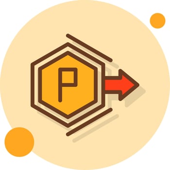 Parking permitted zone Filled Shadow Circle Icon vector