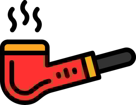 Smoking Pipe Line Filled Icon vector