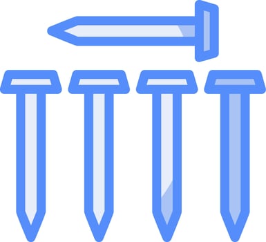 Nails Line Filled Blue Icon vector