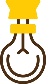 Light Bulb Yellow Lieanr Circle Icon vector