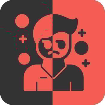 Cynicism Red Inverse Icon vector