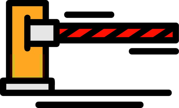 Car barrier Line Filled Icon vector