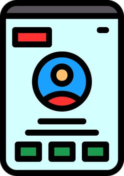 Profile Line Filled Icon vector
