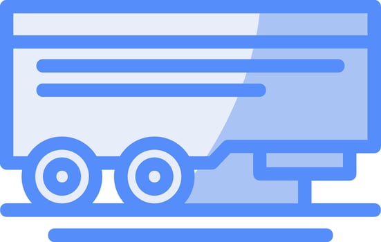 Parked trailer Line Filled Blue Icon vector