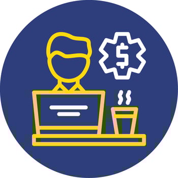 Freelance gig Dual Line Circle Icon vector