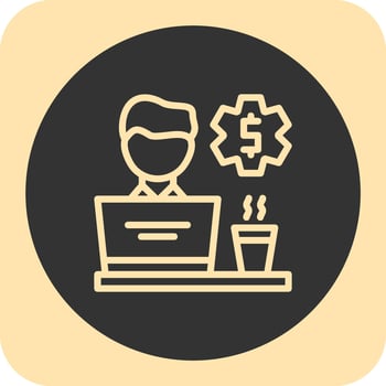 Freelance gig Linear Round Icon vector