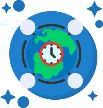 Time zone Tailed Color Icon vector