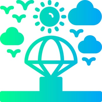 Skydiving Solid Multi Gradient Icon vector