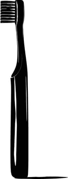 AI generated Silhouette toothbrush black color only vector