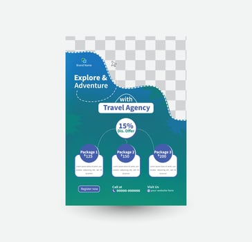 Travel flyer template design vector