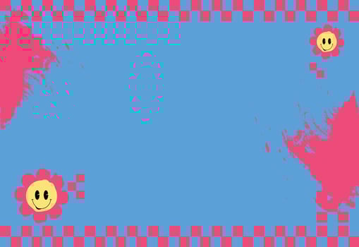 Abstract retro background with blue and pink color. Psychedelic background style vector