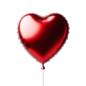 AI generated A shiny, red heart balloon for party and celebration png