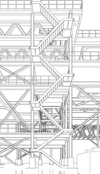 3D illustration of industrial project vector