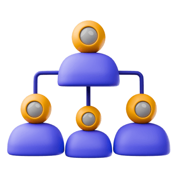 Organizational chart 3d render png