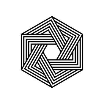 Abstract hexagon logo design vector illustration