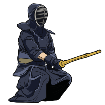 Kendo Practitioner in Traditional Gear sit png