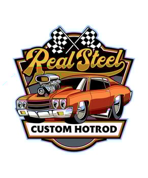 Real Steel Vintage Cartoon Illustration vector