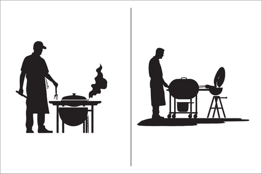 Bbq and grill related Silhouette Vector