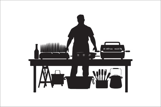 Bbq and grill related Silhouette Vector
