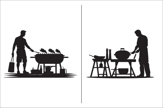 Bbq and grill related Silhouette Vector