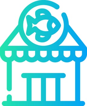 Fishing Gear Shop Creative Icon Design vector