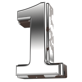 Silver Number 1 3d png